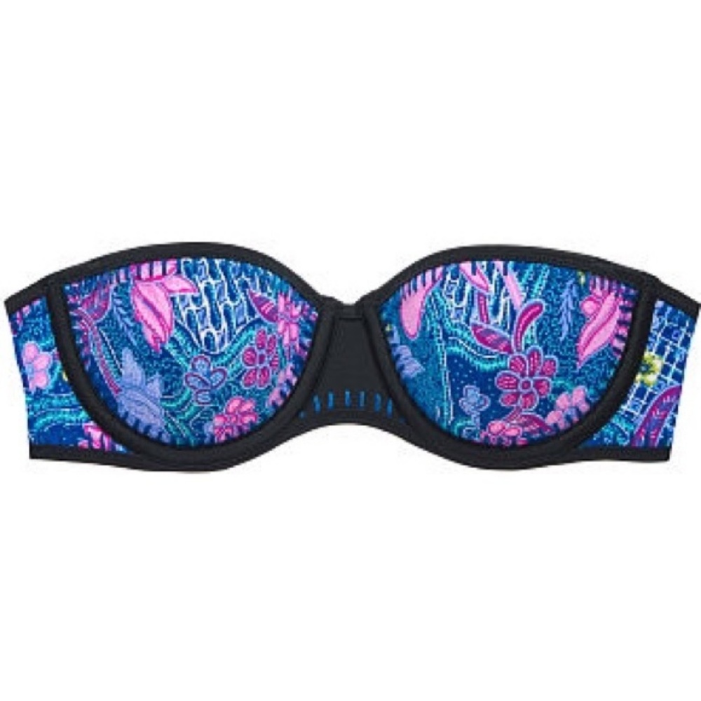 Stitched Bali Floral Strapless Swim Top